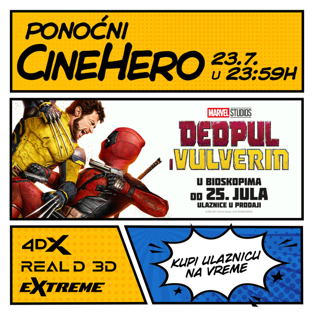 Marvelovi junaci na ponoćnim projekcijama 23. jula 2024.