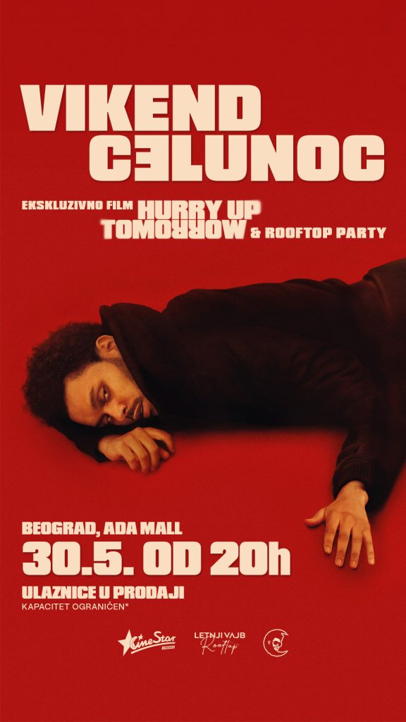 Film i žurka posvećeni muzičaru THE WEEKND 30. maja u CineStar-u u Srbiji
