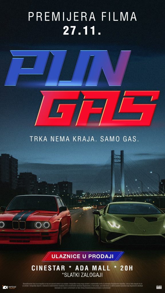 Film &bdquo;Pun gas&rdquo; uz izlozbu trkačkih automobila u CineStar bioskopu u Beogradu 27. novembra