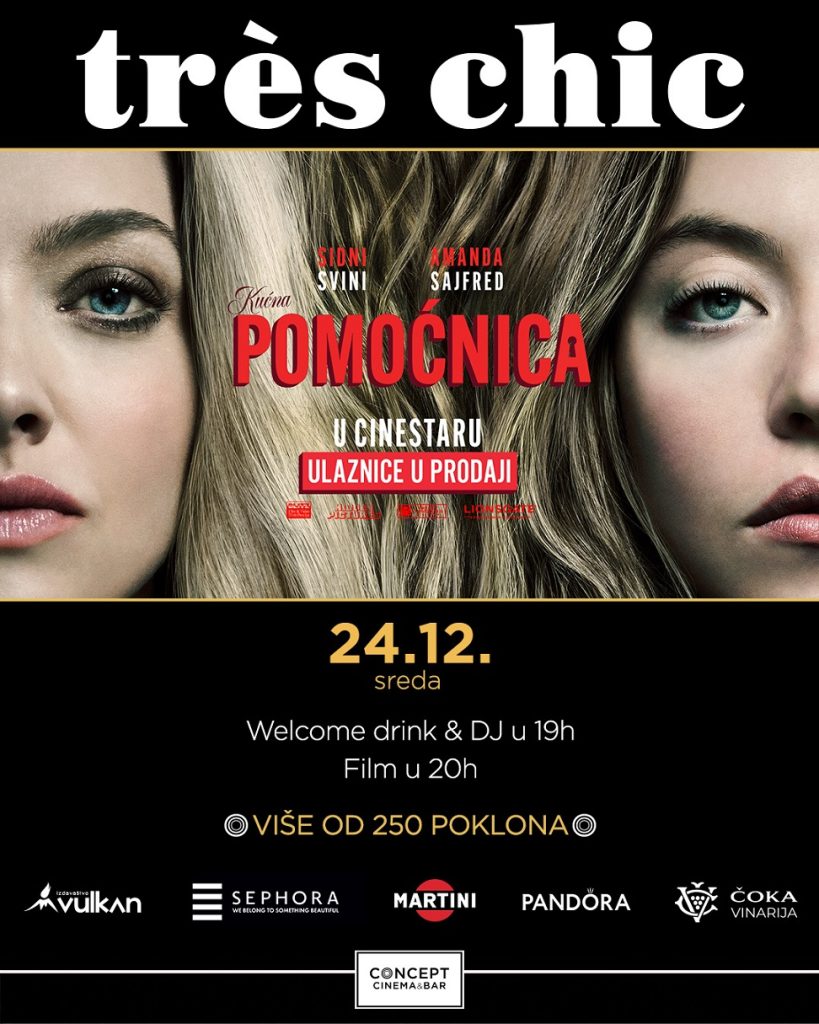 Novi nivo zabave u Concept Cinema &ndash; Tres chic veče uz premijeru filma &bdquo;Kućna pomoćnica&rdquo; &ndash; 24.12.2025. u Beogradu