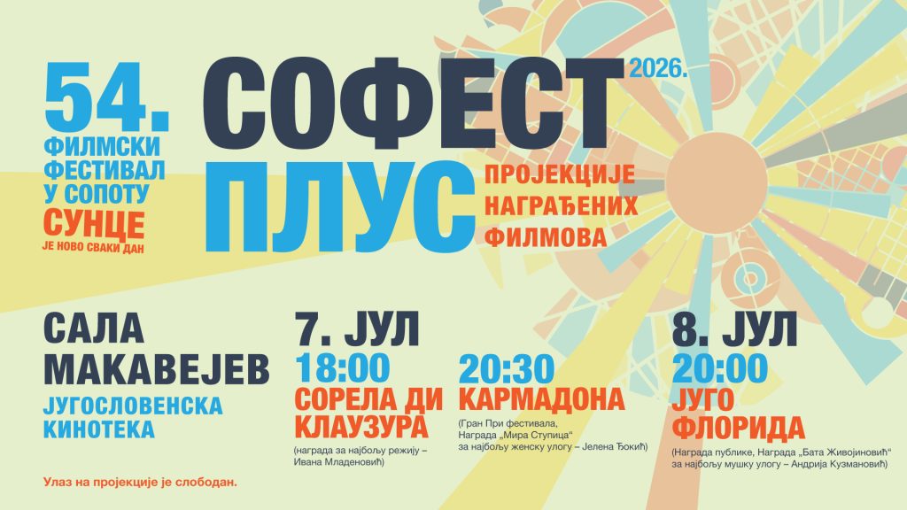 SOFEST PLUS 2026 u Jugoslovenskoj kinoteci 7. i 8. jula